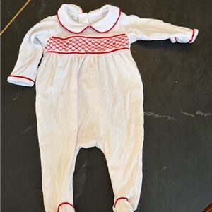 Charming White and Red Kids Footie